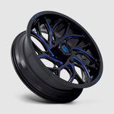 Fuel Runner D777 UTV Wheel - Gloss Black Milled Candy Blue