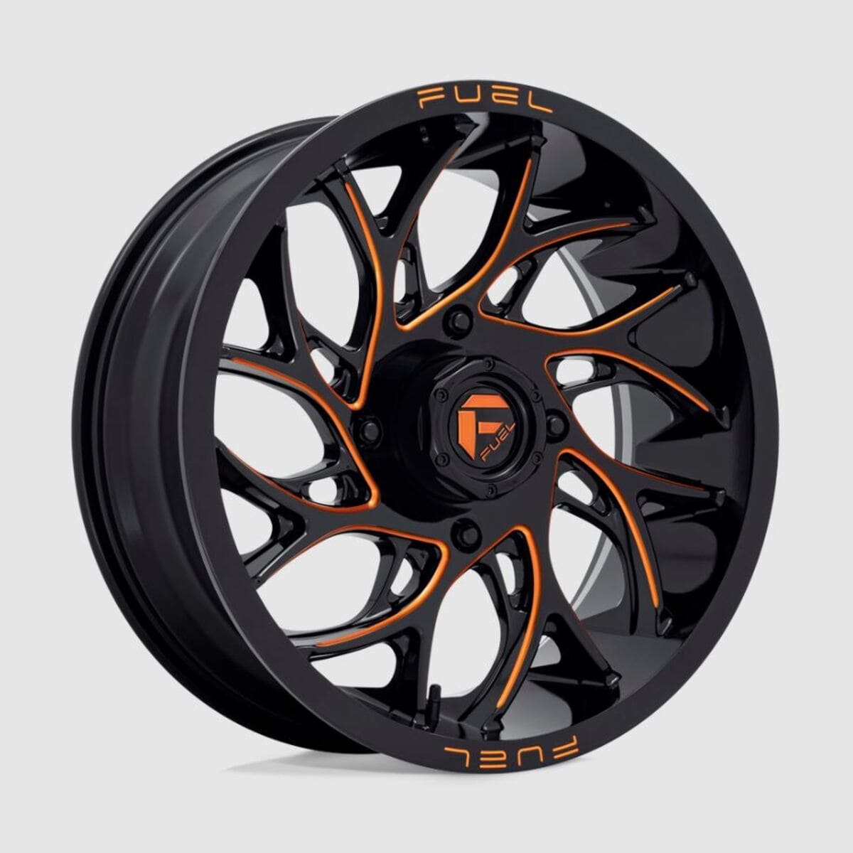 Fuel Runner D777 UTV Wheel - Gloss Black Milled Orange
