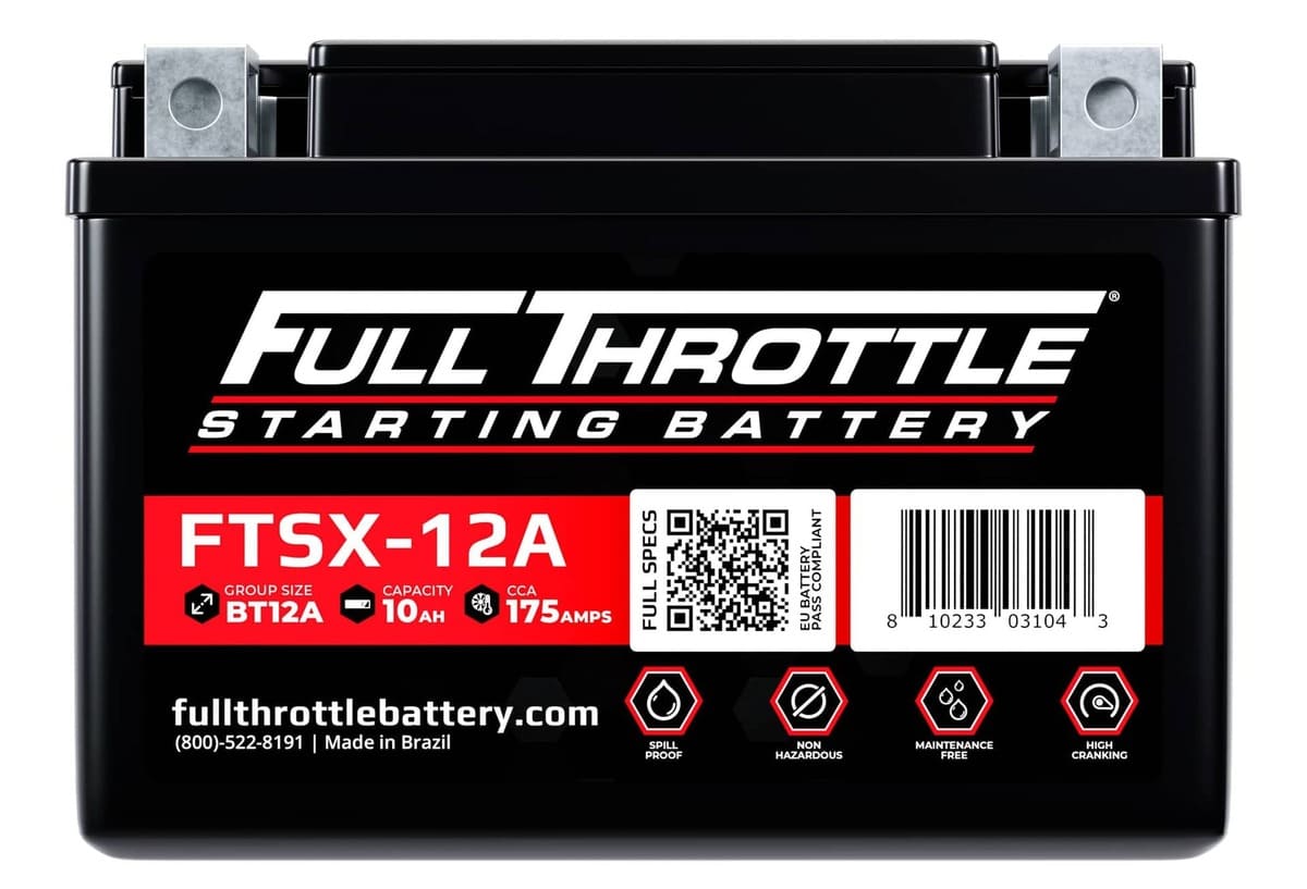 Full Throttle Starting Series High-Performance AGM Battery - FTSX-12A