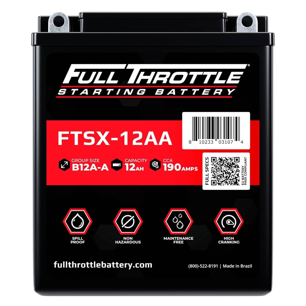 Full Throttle Starting Series High-Performance AGM Battery - FTSX-12AA