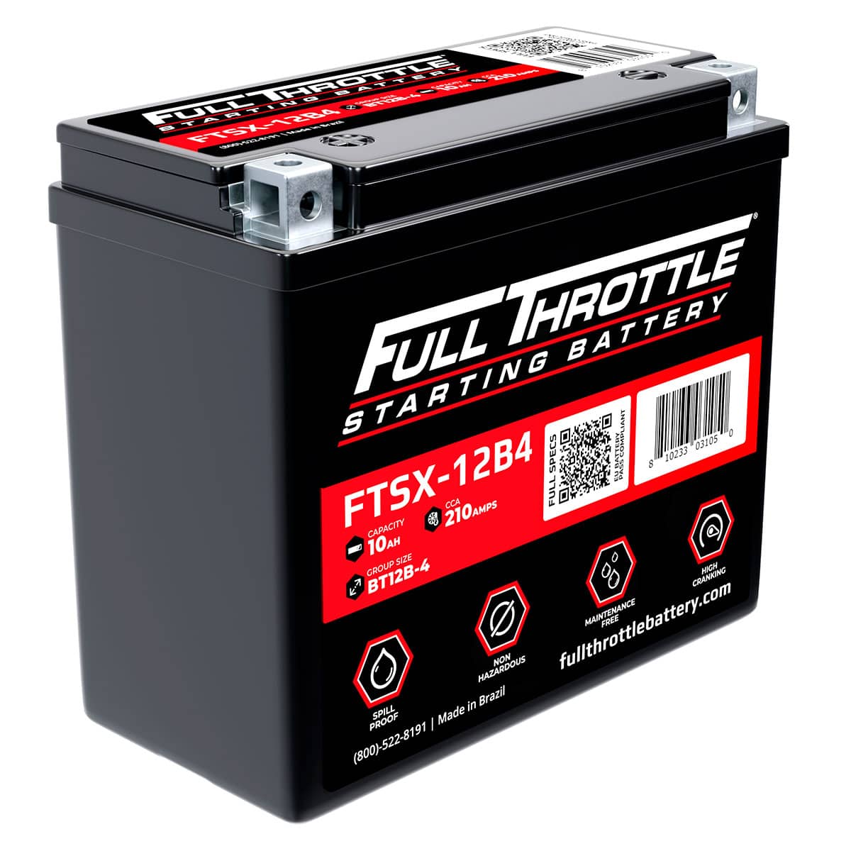 Full Throttle Starting Series High-Performance AGM Battery - FTSX-12B4