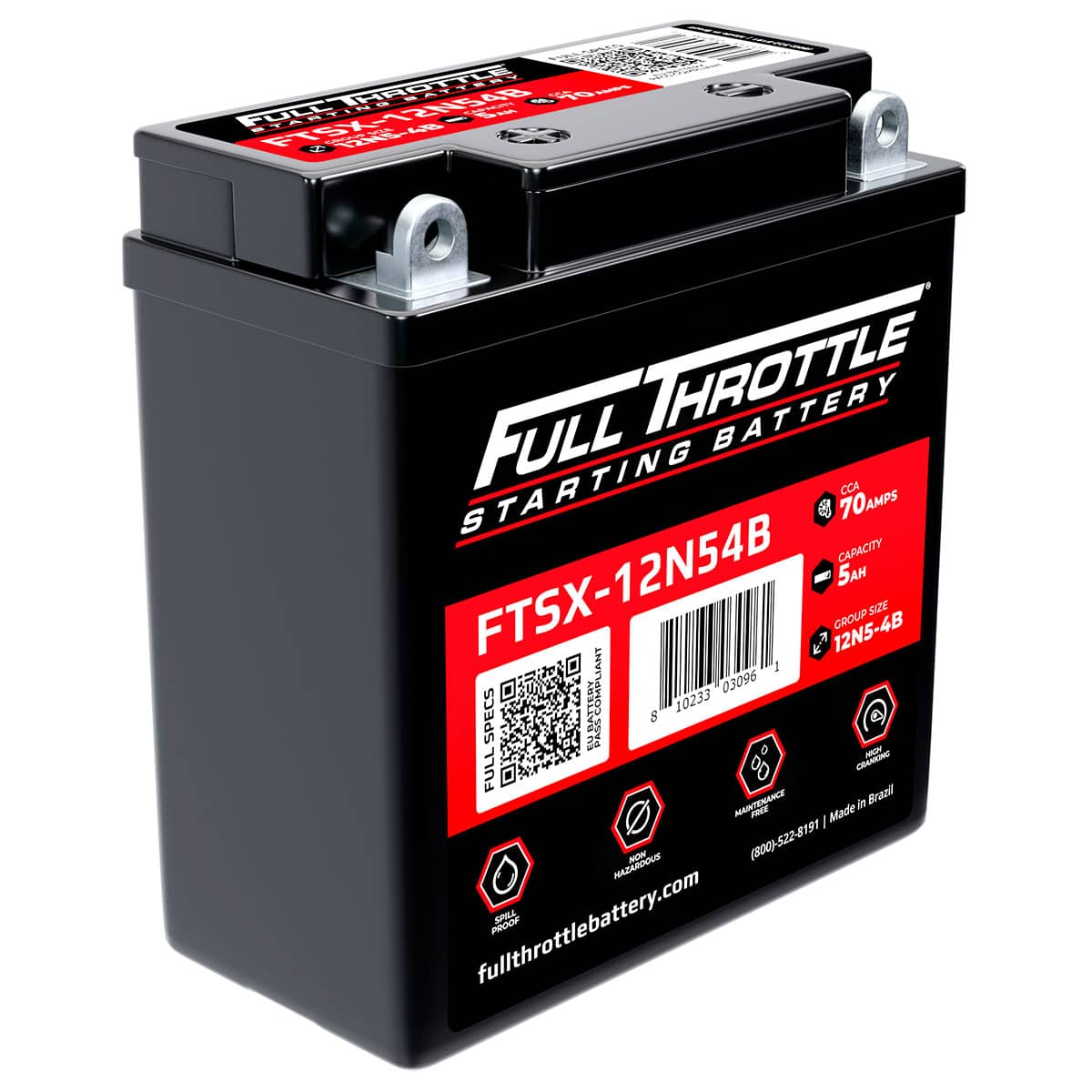 Full Throttle Starting Series High Performance AGM Battery - FTSX-12N54B