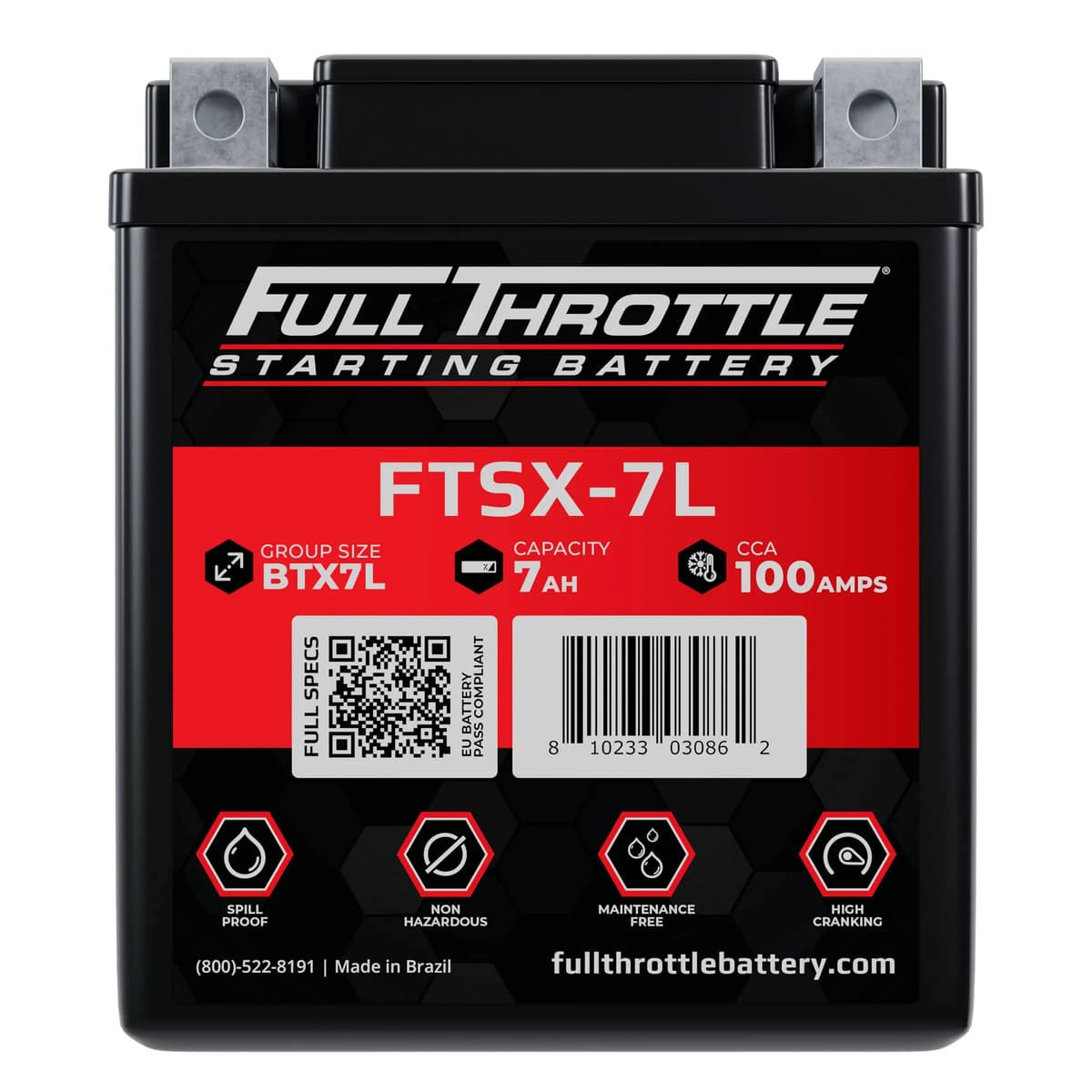 Full Throttle Starting Series High-Performance AGM Battery - FTSX-7L