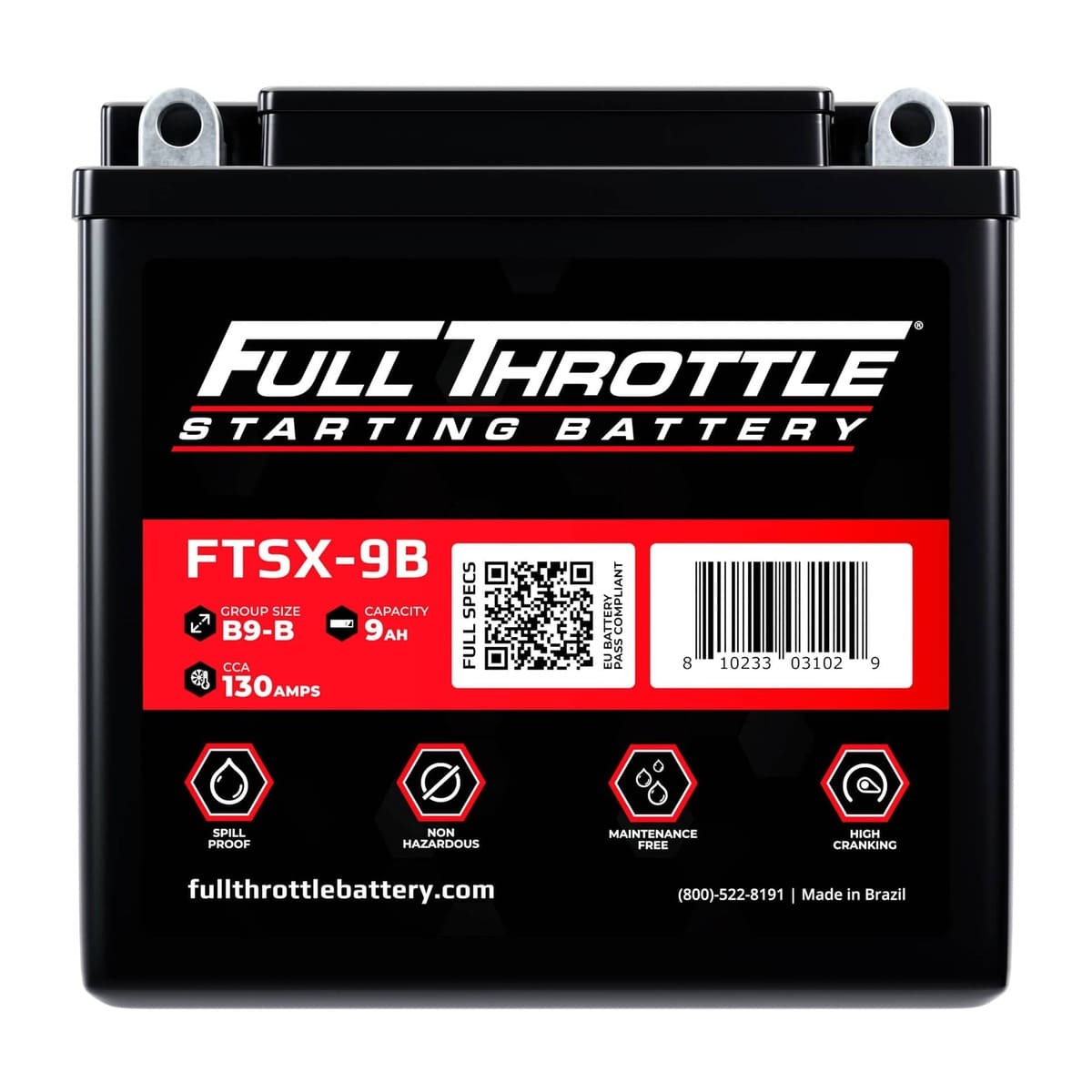 Full Throttle Starting Series High Performance AGM Battery - FTSX-9B