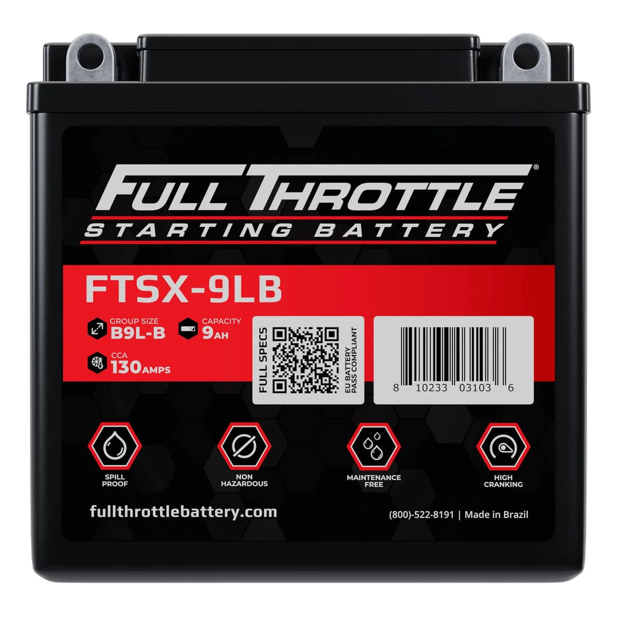 Full Throttle Starting Series High-Performance AGM Battery - FTSX-9LB