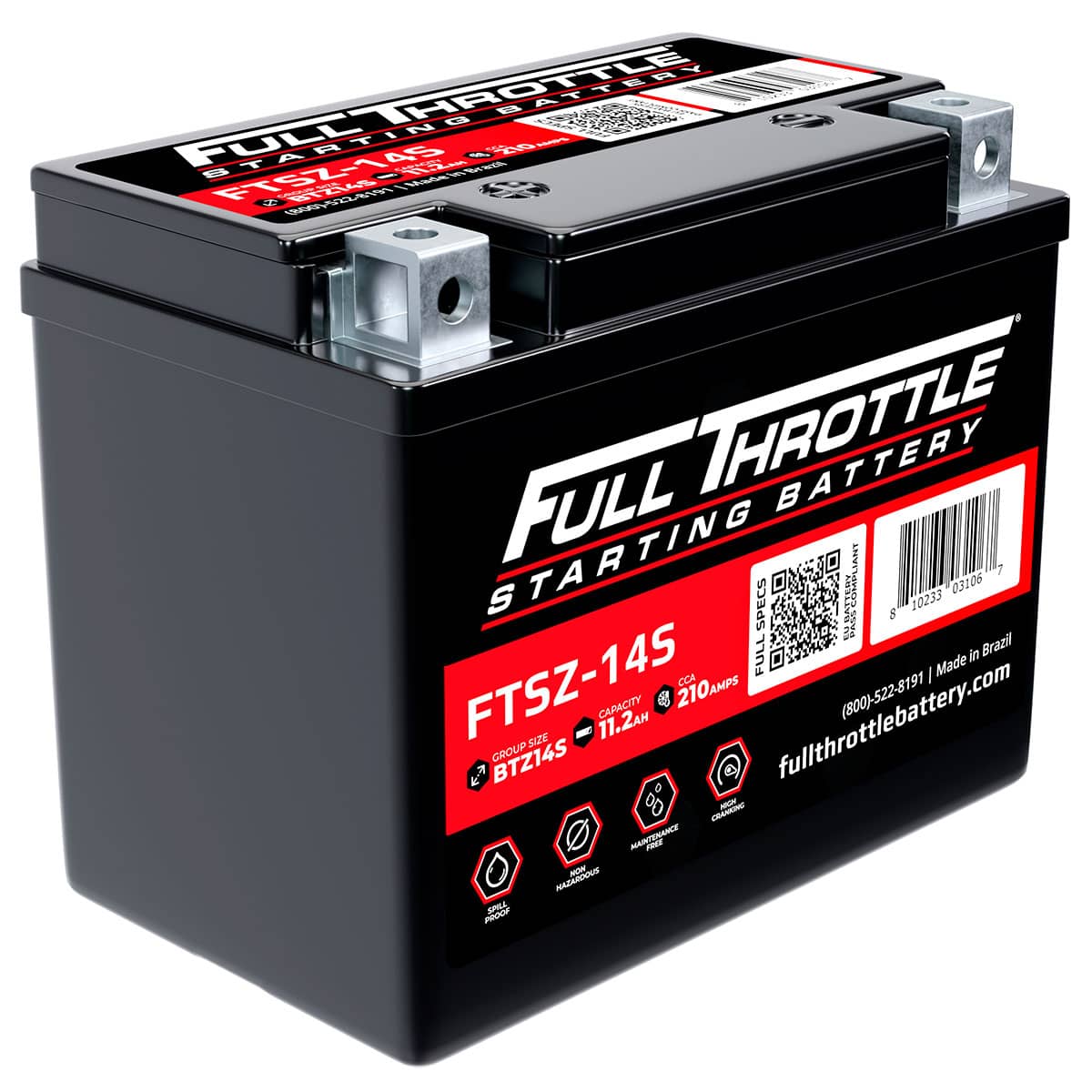 Full Throttle Starting Series High Performance AGM Battery - FTSZ-14S