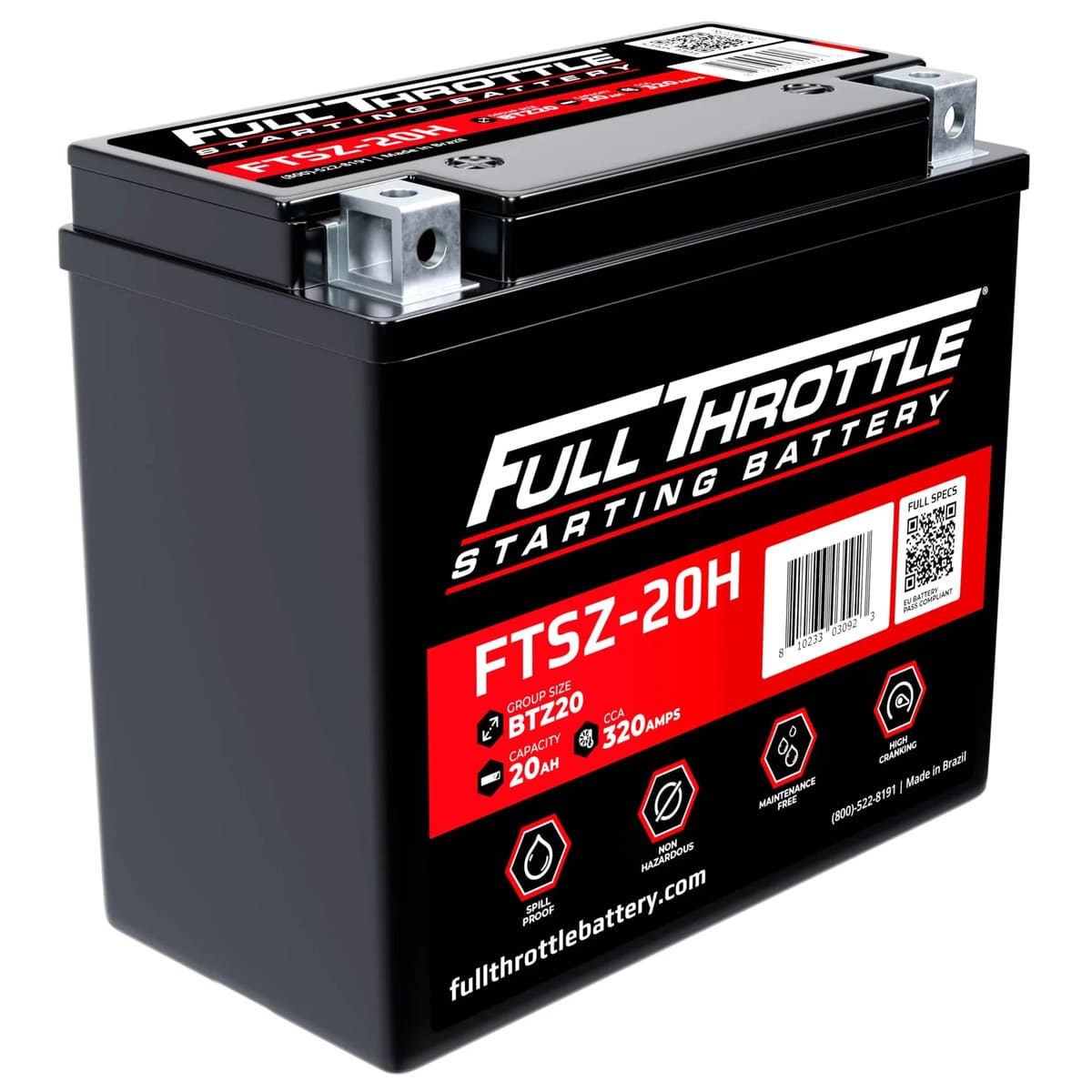 Full Throttle Starting Series High Performance AGM Battery - FTSZ-20H
