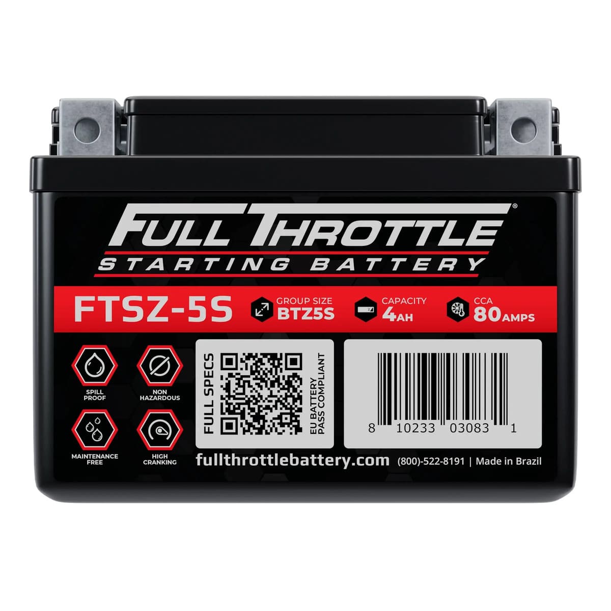 Full Throttle Starting Series High-Performance AGM Battery - FTSZ-5S
