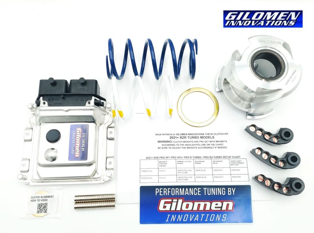 Gilomen Innovations '21+ Polaris RZR XP Turbo High Performance ECU Tuning Clutch Kit & HD silicone Turbocharge tube w/ blow off valve Package