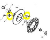 Gilomen Innovations OEM Boss Secondary Clutch Diamond Rollers Upgrade Replaces Square Pucks - Set of 2