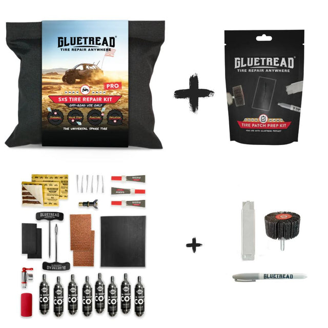 GlueTread SxS Pro Tire Repair & Prep Kit Bundle