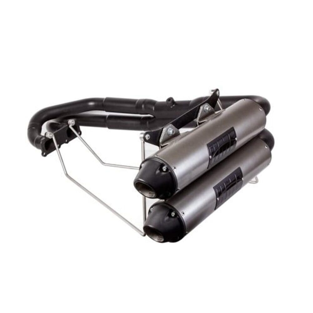 HMF '14 Polaris RZR XP 1000 Titan-XL Dual Full Exhaust Systems - Blackout