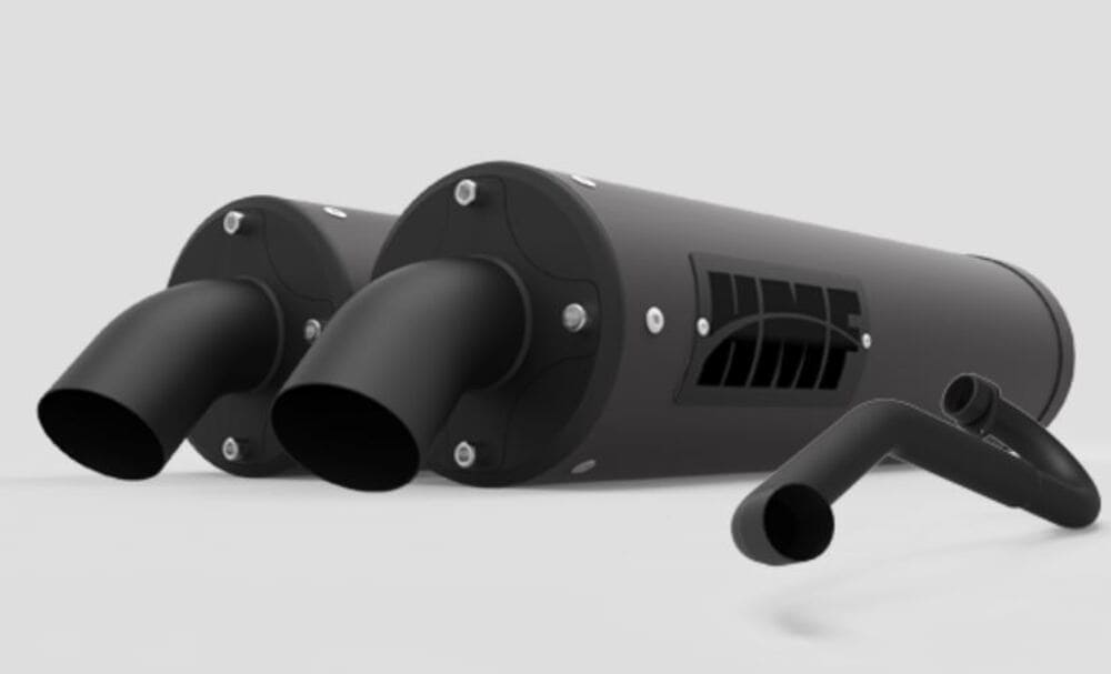 HMF '14 Polaris RZR XP 1000 Titan-XL Dual Full Exhaust Systems - Blackout