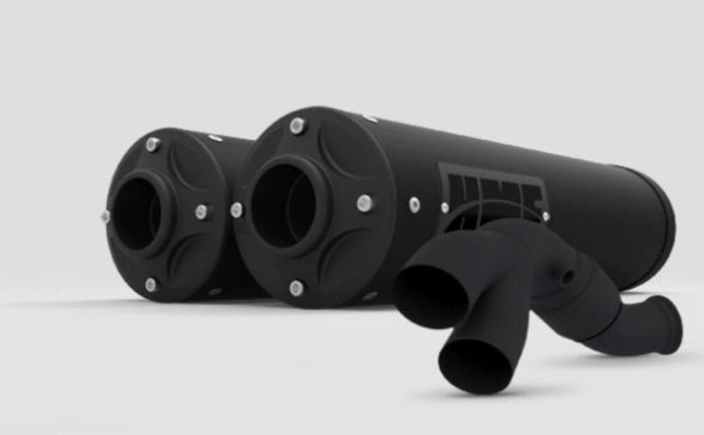 HMF Can-Am Maverick R Big Core Dual Turbo Back Exhaust Systems - BlackOut