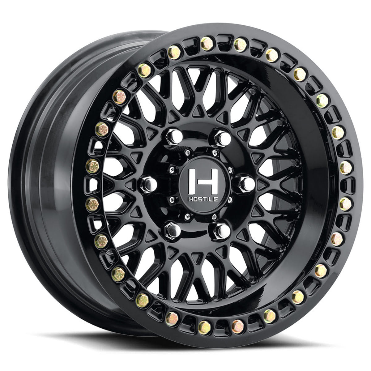 Hostile H301 Jackal 6 Lug Beadlock - Gloss Ashpalt