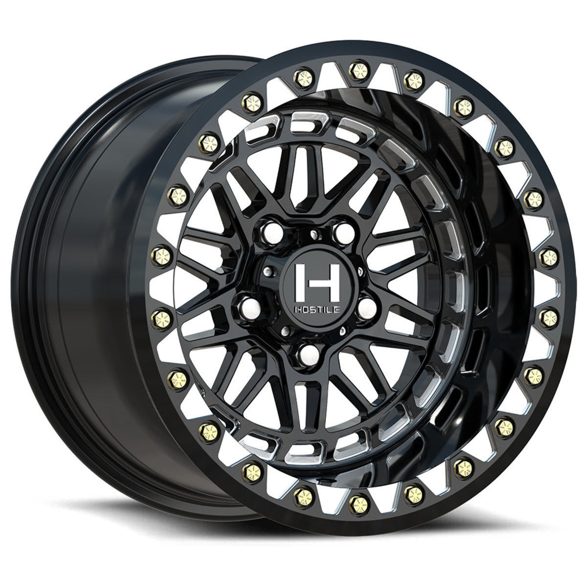Hostile H350 Apex 5 Lug Beadlock Wheel - Satin Asphalt