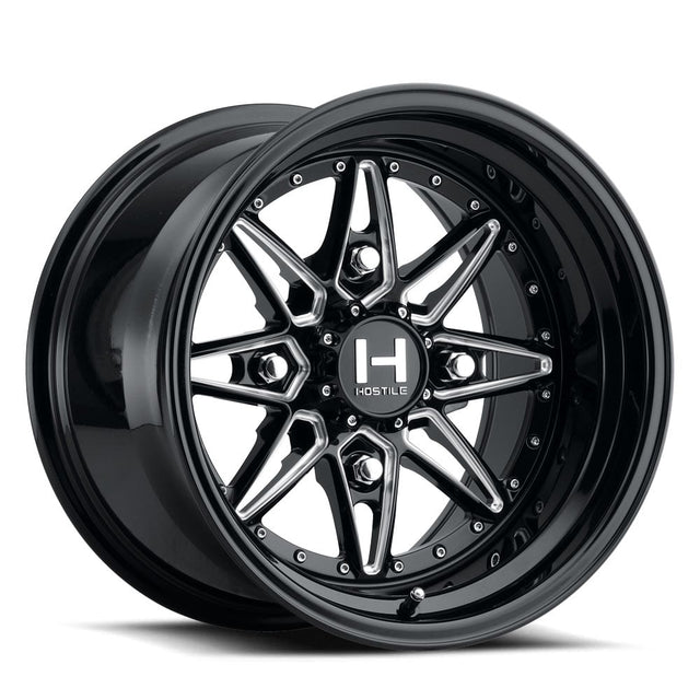 Hostile HF12 Blaster UTV Wheel - Gloss Black Milled