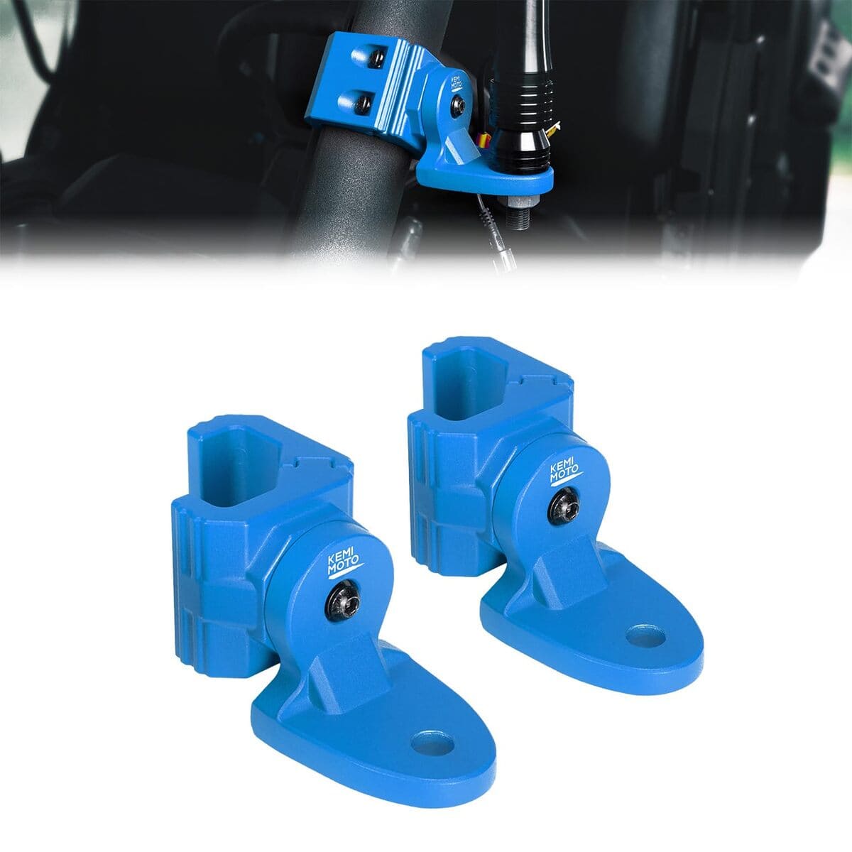 Kemimoto Polaris Ranger UTV Flag Mounts Pro-Fit Cage Whip Light