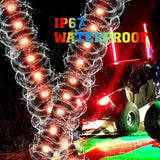 Kemimoto Polaris Ranger 4ft Black Limited LED Whip Light w/ RF Remote Control - 2Pcs