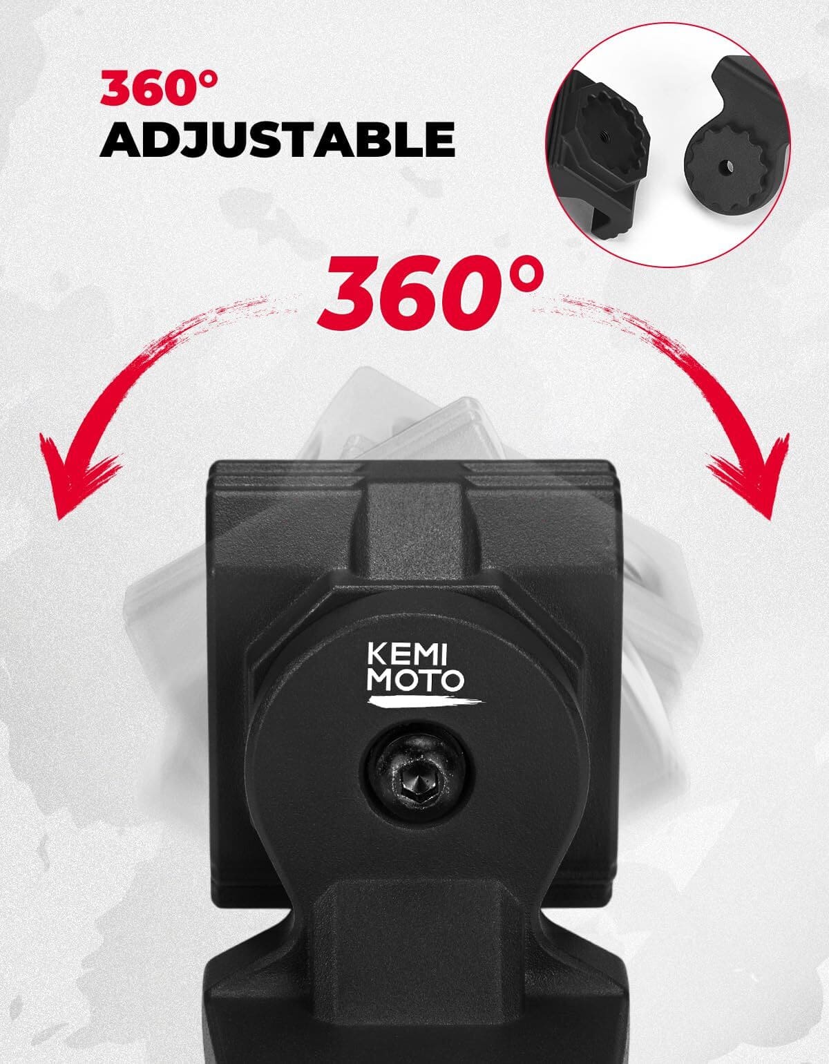 Kemimoto Polaris Ranger UTV Flag Mounts Pro-Fit Cage Whip Light