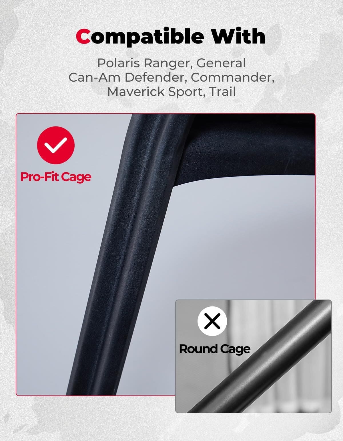 Kemimoto Polaris Ranger UTV Flag Mounts Pro-Fit Cage Whip Light