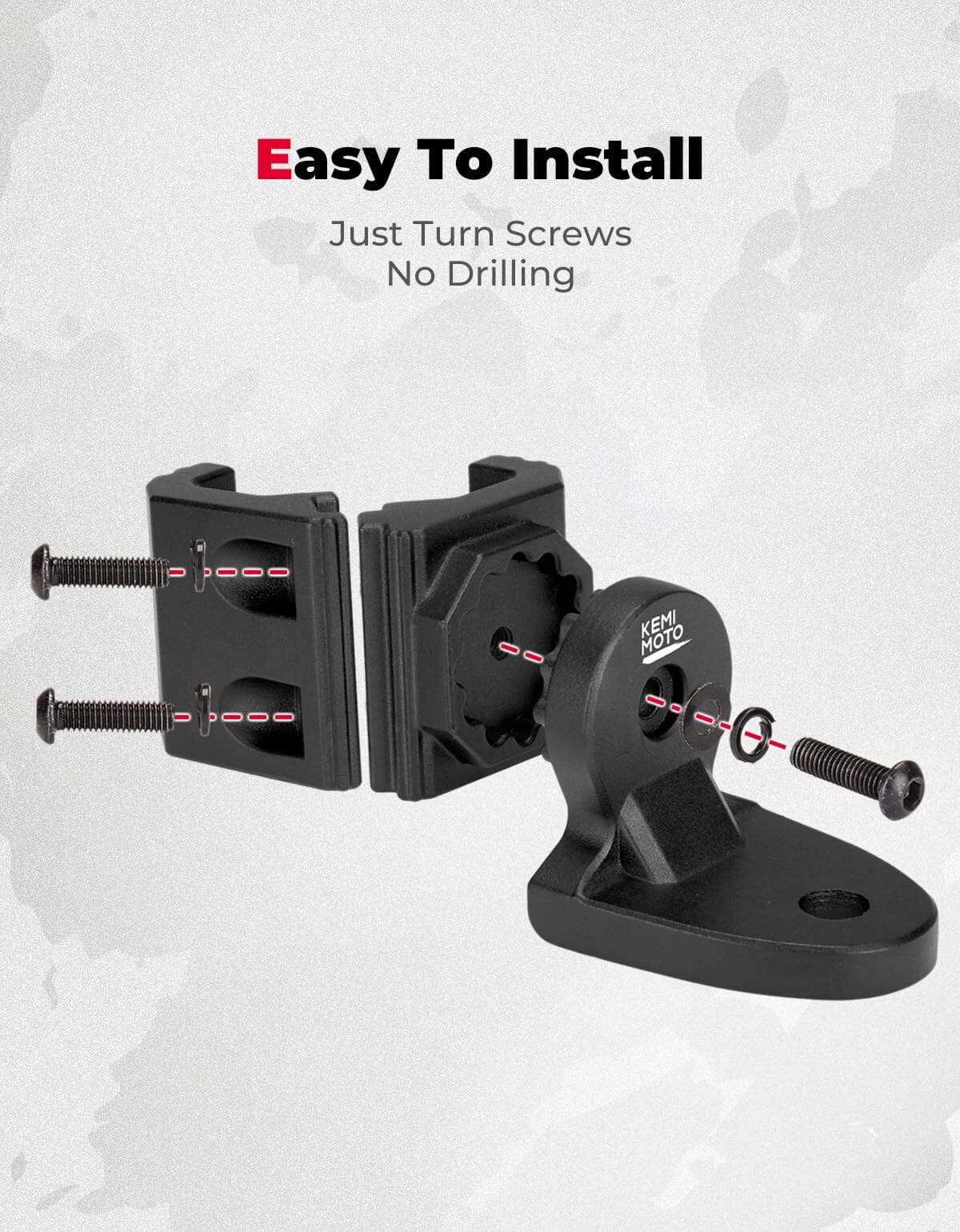 Kemimoto Polaris Ranger UTV Flag Mounts Pro-Fit Cage Whip Light