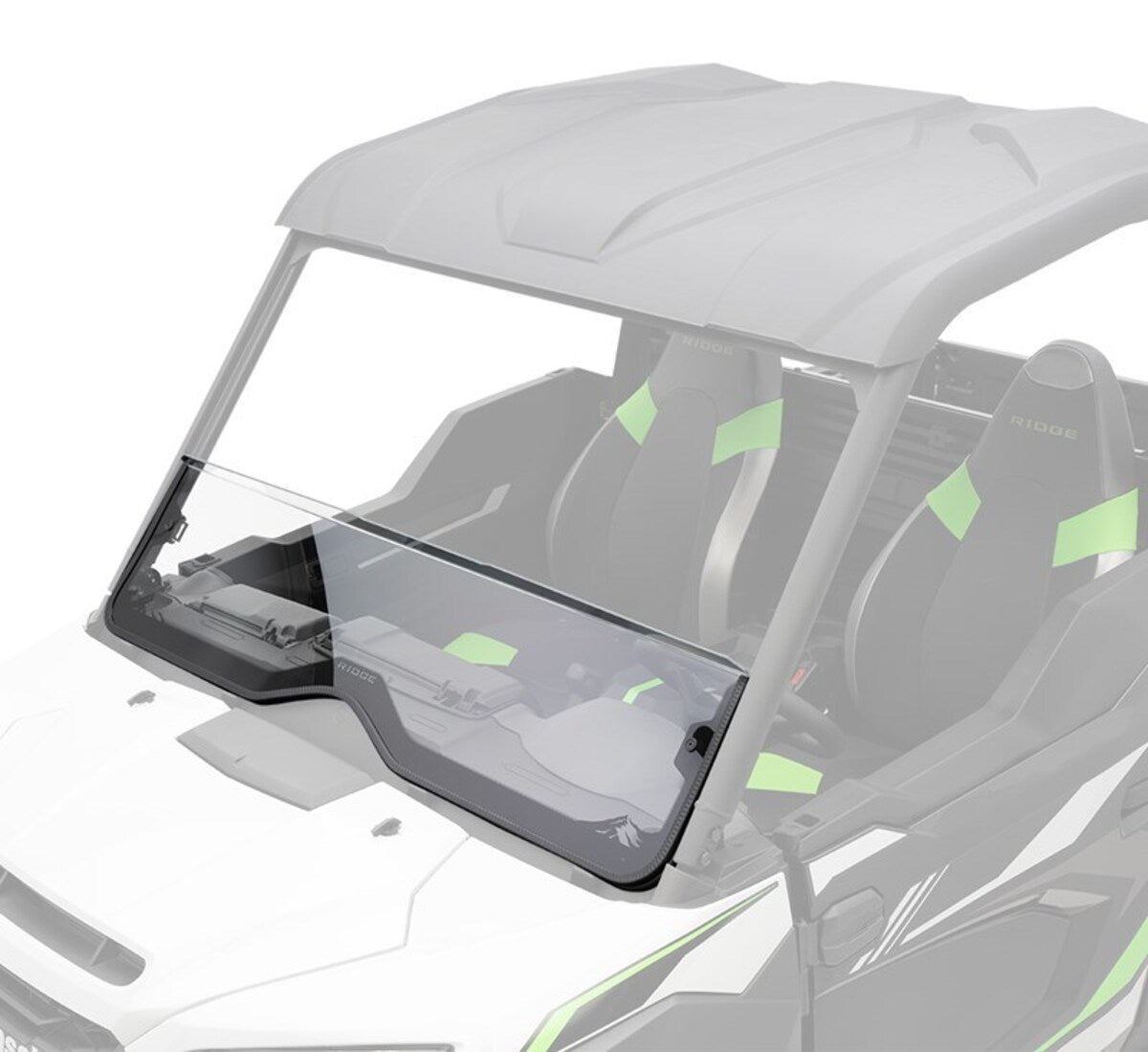 Kawasaki '25 Ridge Crew HVAC KQR Polycarbonate Half Windshield
