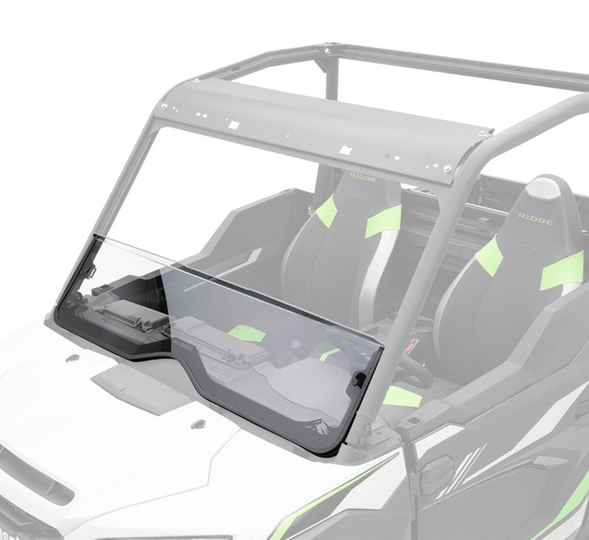 Kawasaki '25 Ridge Crew HVAC KQR Polycarbonate Half Windshield