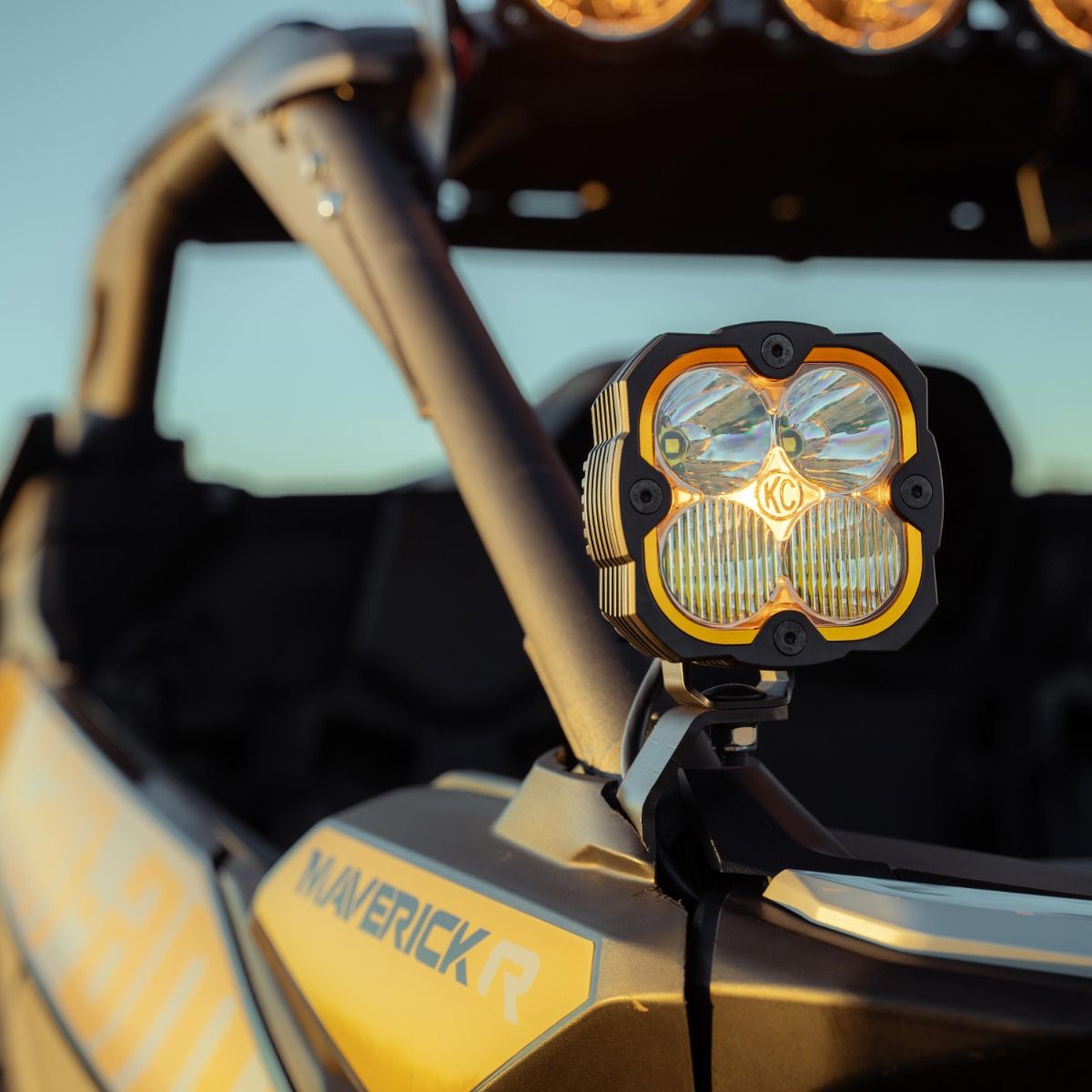 KC HiLiTES Can-Am Maverick R A-Pillar Ditch Mount & Lights Bundle