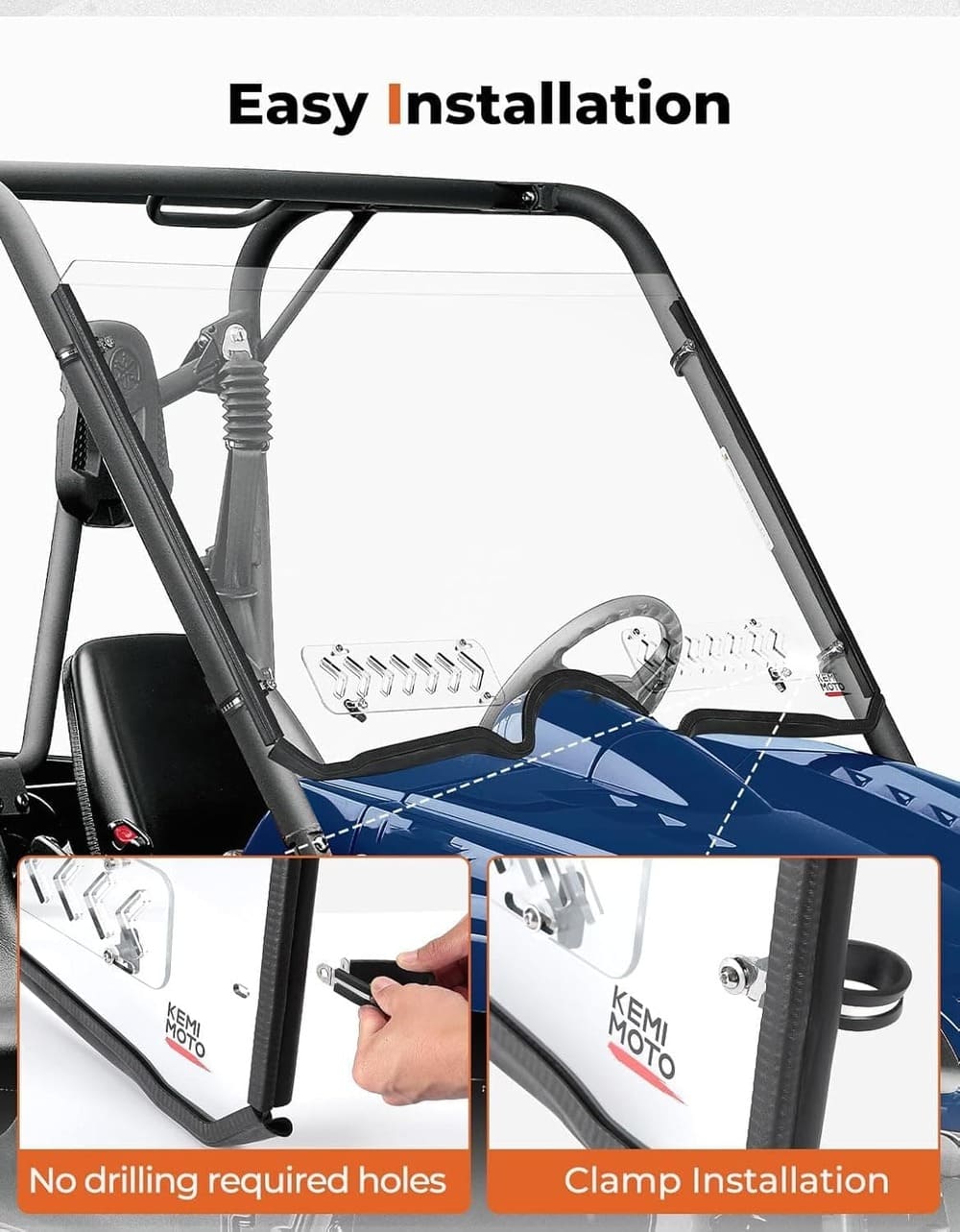 Kemimoto '04-'13 Yamaha Rhino 700 Full Windshield