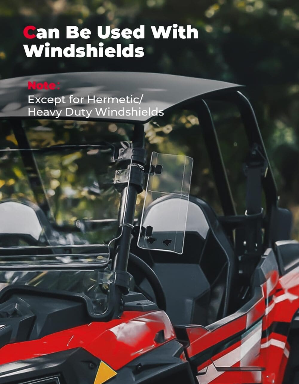 Kemimoto 1.5"-2.2" Roll Bar UTV Side Wind Deflectors - 2 Pcs