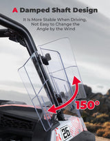 Kemimoto 1.5"-2.2" Roll Bar UTV Side Wind Deflectors - 2 Pcs