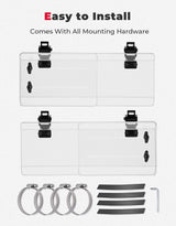 Kemimoto 1.5"-2.2" Roll Bar UTV Side Wind Deflectors - 2 Pcs