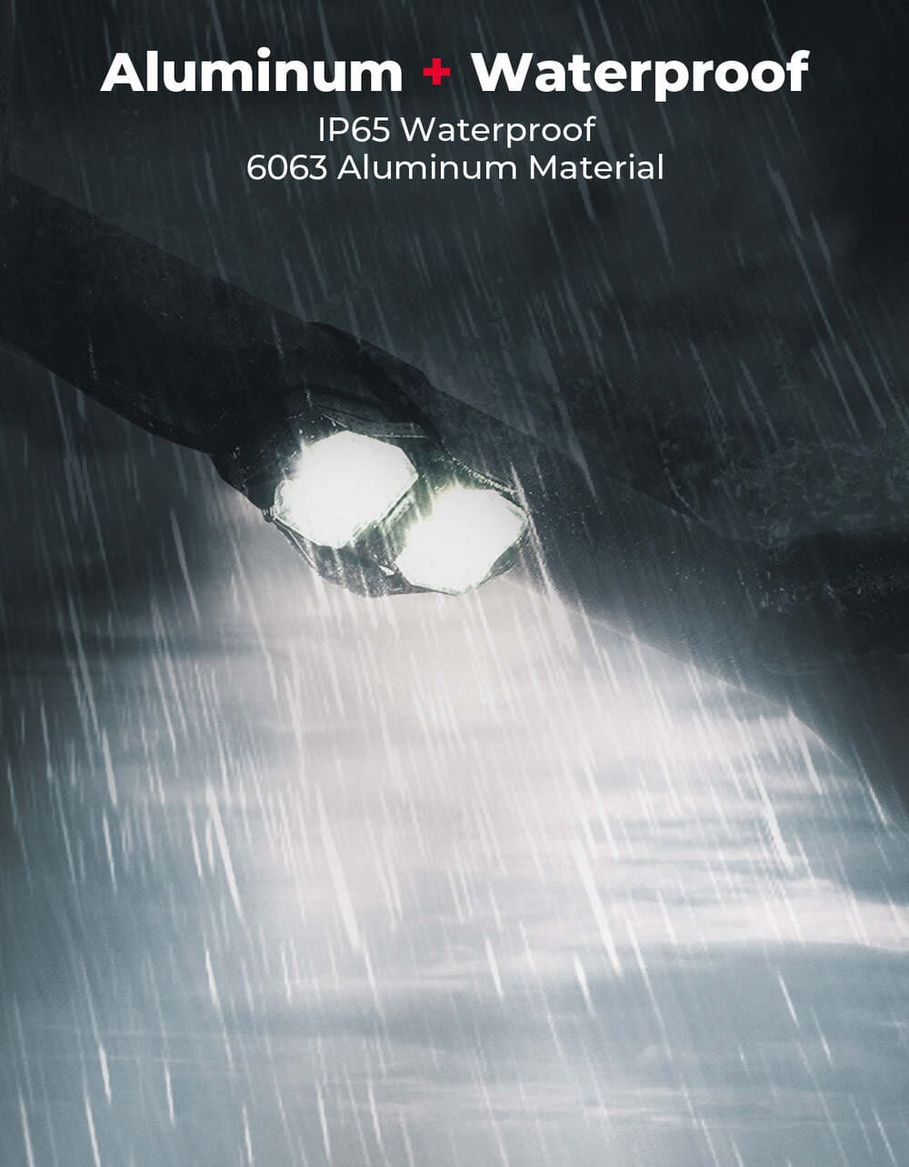 Kemimoto 1.5"-2" Roll Bar Aluminum Waterproof 600mAh UTV Rechargeable Dome Light