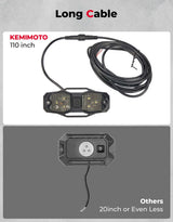 Kemimoto 1.5"-2" Roll Bar Aluminum Waterproof 600mAh UTV Rechargeable Dome Light