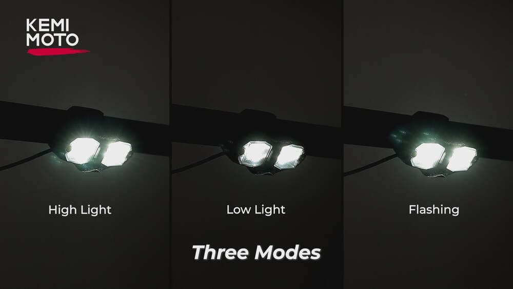 Kemimoto 1.5"-2" Roll Bar Aluminum Waterproof 600mAh UTV Rechargeable Dome Light