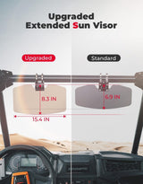 Kemimoto 1.5”-2” Roll Bars Oversized Upgraded UTV Sun Visor Mirror