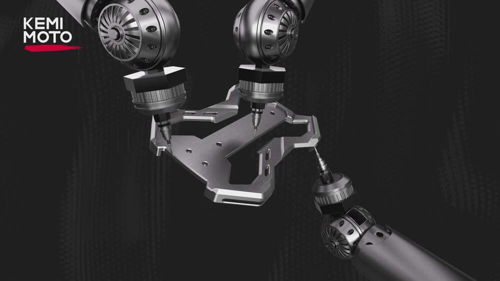 Kemimoto 1.65-2 Inch Roll Bar CNC UTV X Mirror w/ Integrated Light Mount - 1 Pair