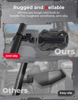 Kemimoto 1.65-2 Inch Roll Bar CNC UTV X Mirror w/ Integrated Light Mount - 1 Pair