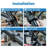 Kemimoto 1.75"-2" Roll Bar UTV Flag & Whip Light Mount