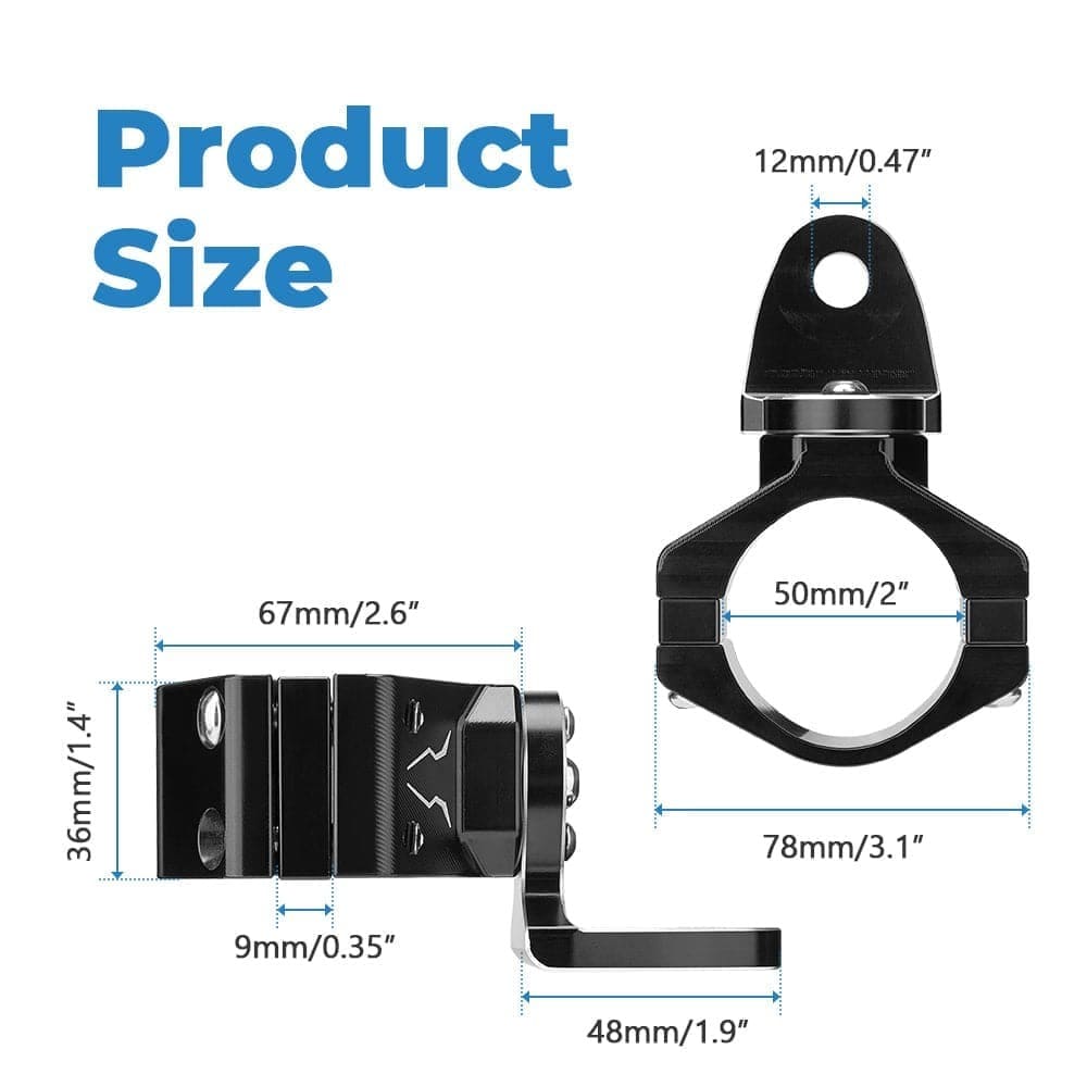 Kemimoto 1.75"-2" Roll Bar UTV Flag & Whip Light Mount