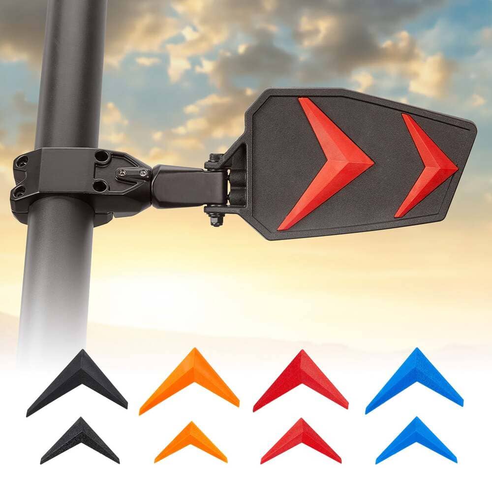 Kemimoto 1.75"-2'' UTV Roll Bar Universal Color Rear View Mirror & Side Rear View Mirrors