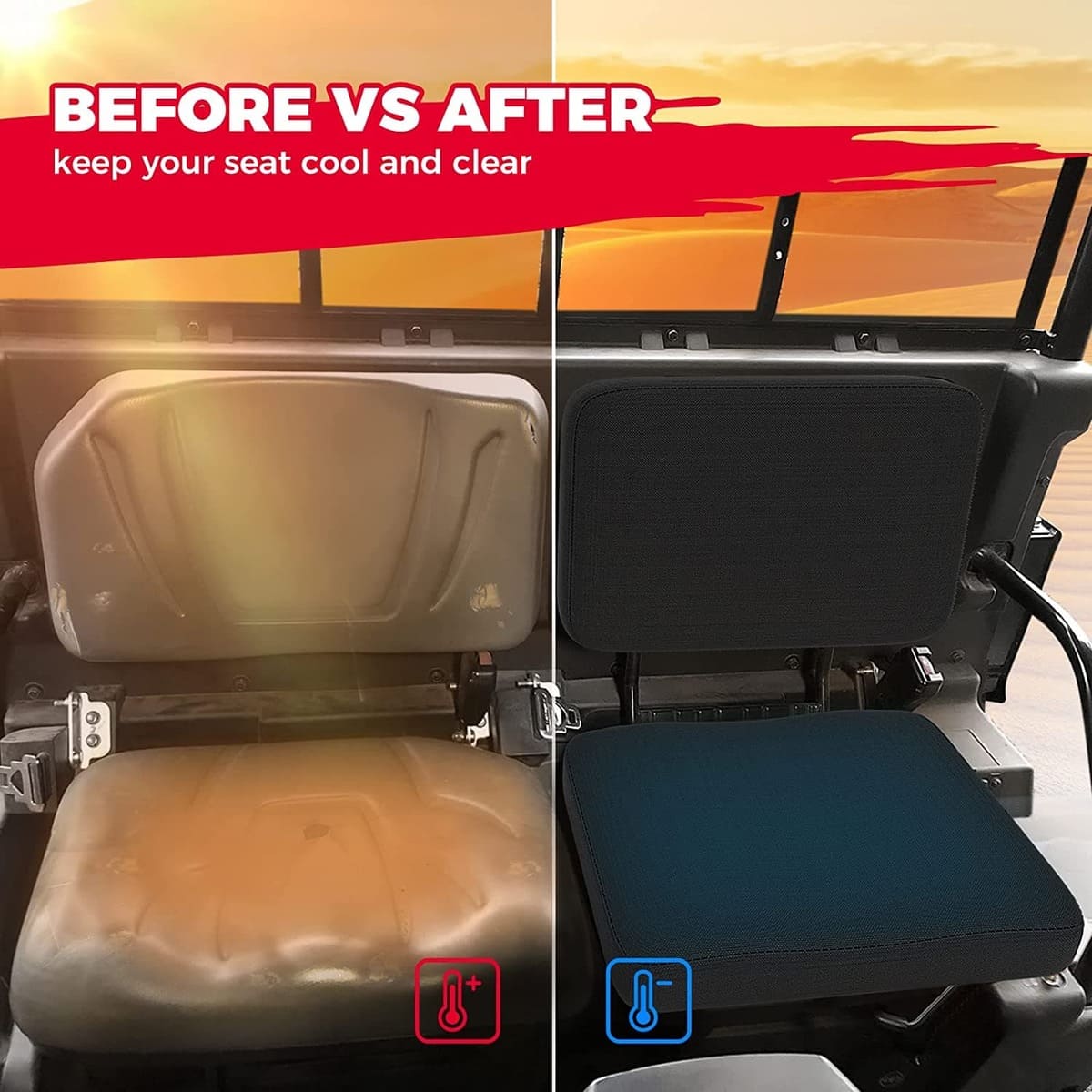 Kemimoto '14-'21 Kubota RTV X1120D Black Seat Covers