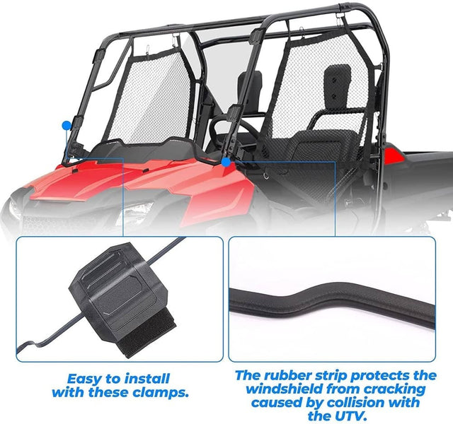 Kemimoto '14-'23 Pioneer 700 / 700-4 Polycarbonate Front Windshield