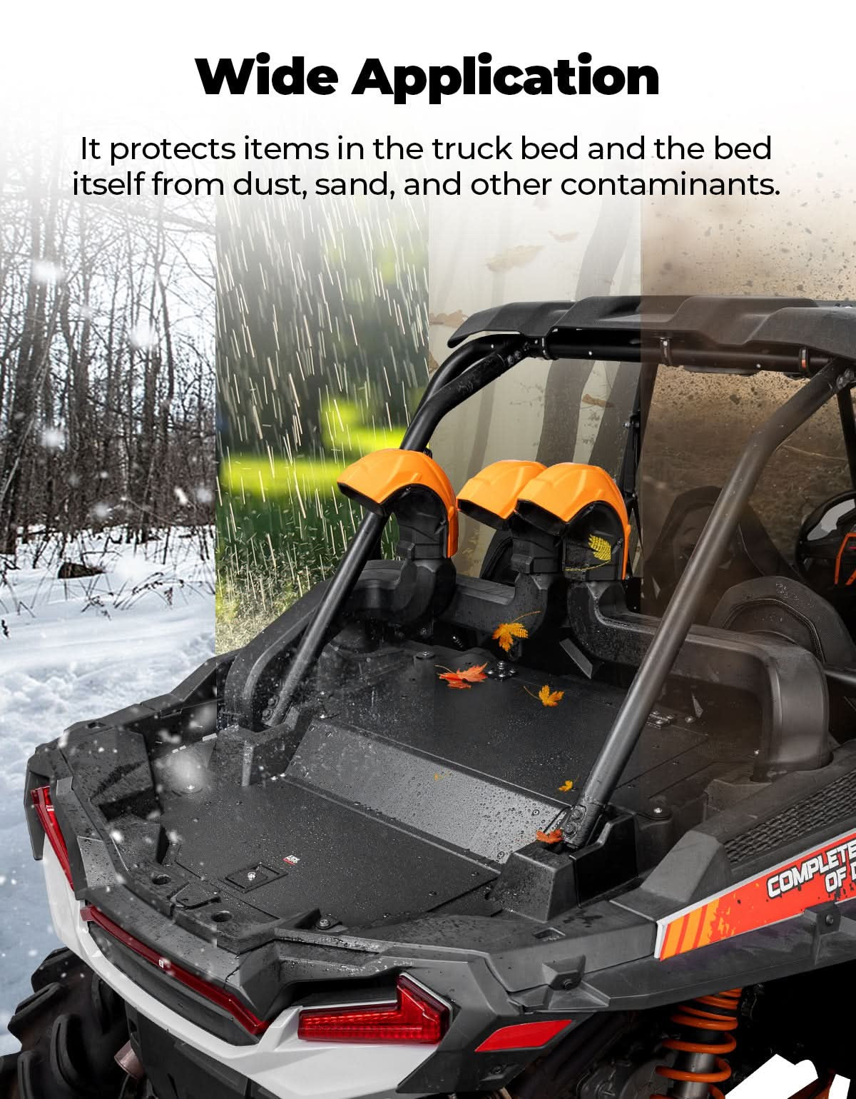 Kemimoto '14-'23 Polaris RZR 1000 UTV Aluminum Trunk Bed Enclosure