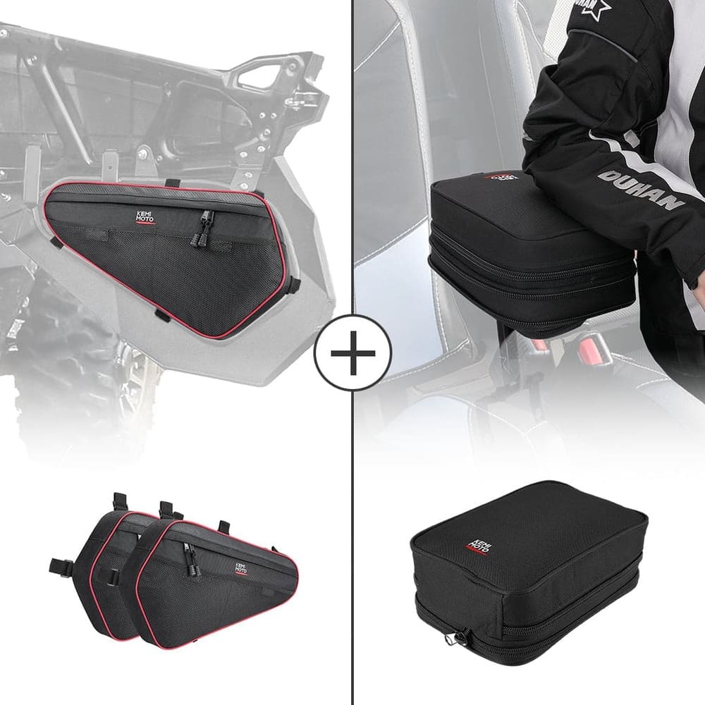 Kemimoto '14-'23 Polaris RZR Lower Door Storage Bag & Armrest Bag