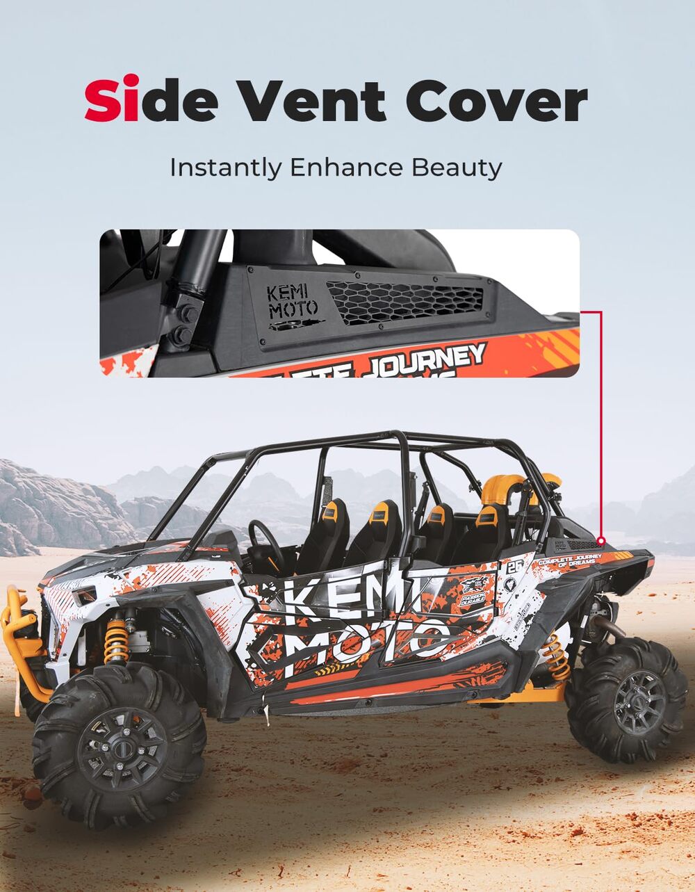 Kemimoto '14-'23 Polaris RZR XP 1000/ 4 1000 Side Vent Covers