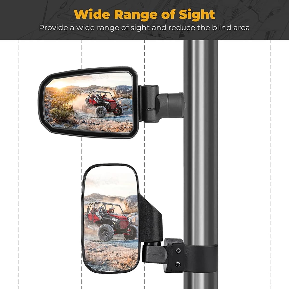 Kemimoto '14-'23 Polaris RZR XP 1000 Folding Side Mirrors