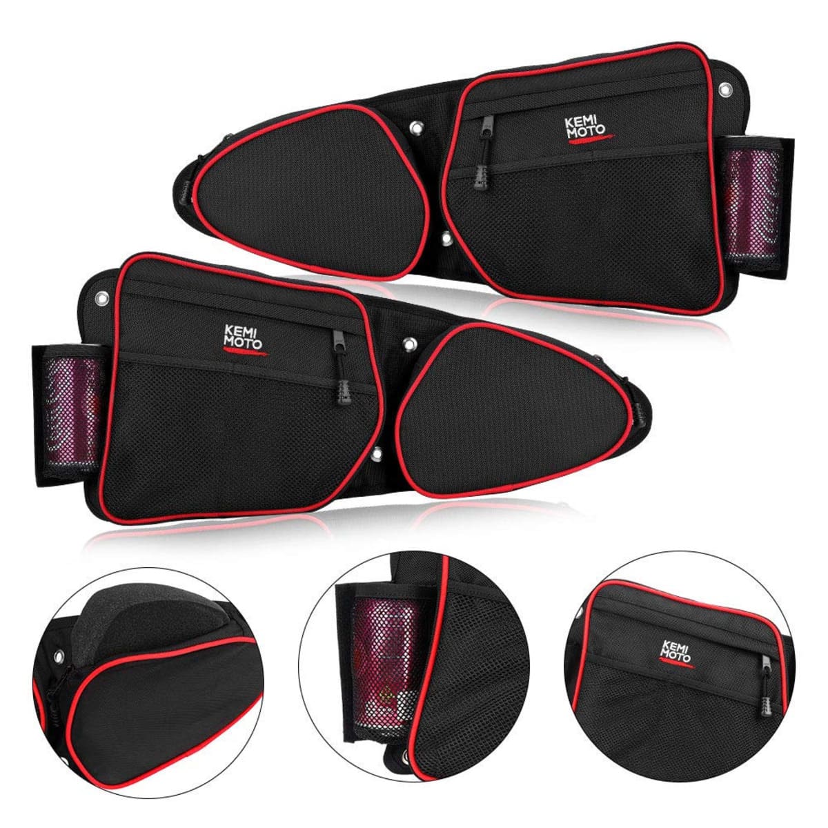 Kemimoto '14-'23 Polaris RZR XP 1000 Front Side Door Bags w/ Knee Pad