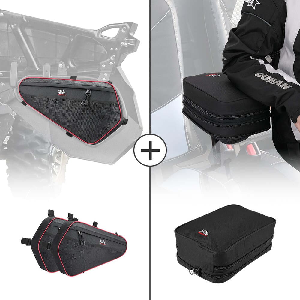 Kemimoto '14-'23 Polaris RZR XP 1000 Lower Door Storage Bag & Armrest Bag